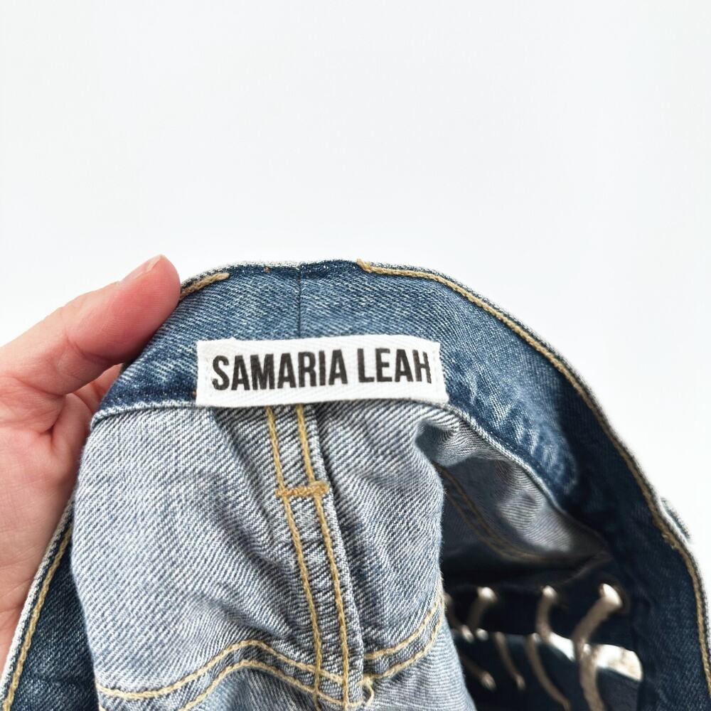 Samaria Leah X Vintage Levi's Reworked Jeans Denim Shorts 26X4 Upcycled Grunge - Picture 3 of 9